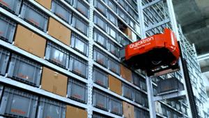 Robotic automated box packing system in a New Zealand manufacturing facility.